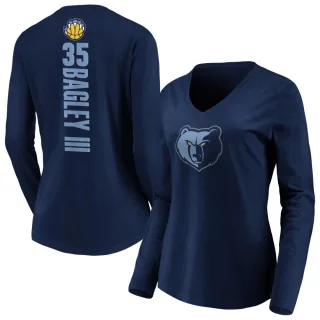 Women's Memphis Grizzlies Marvin Bagley III Navy Backer Long Sleeve T-Shirt